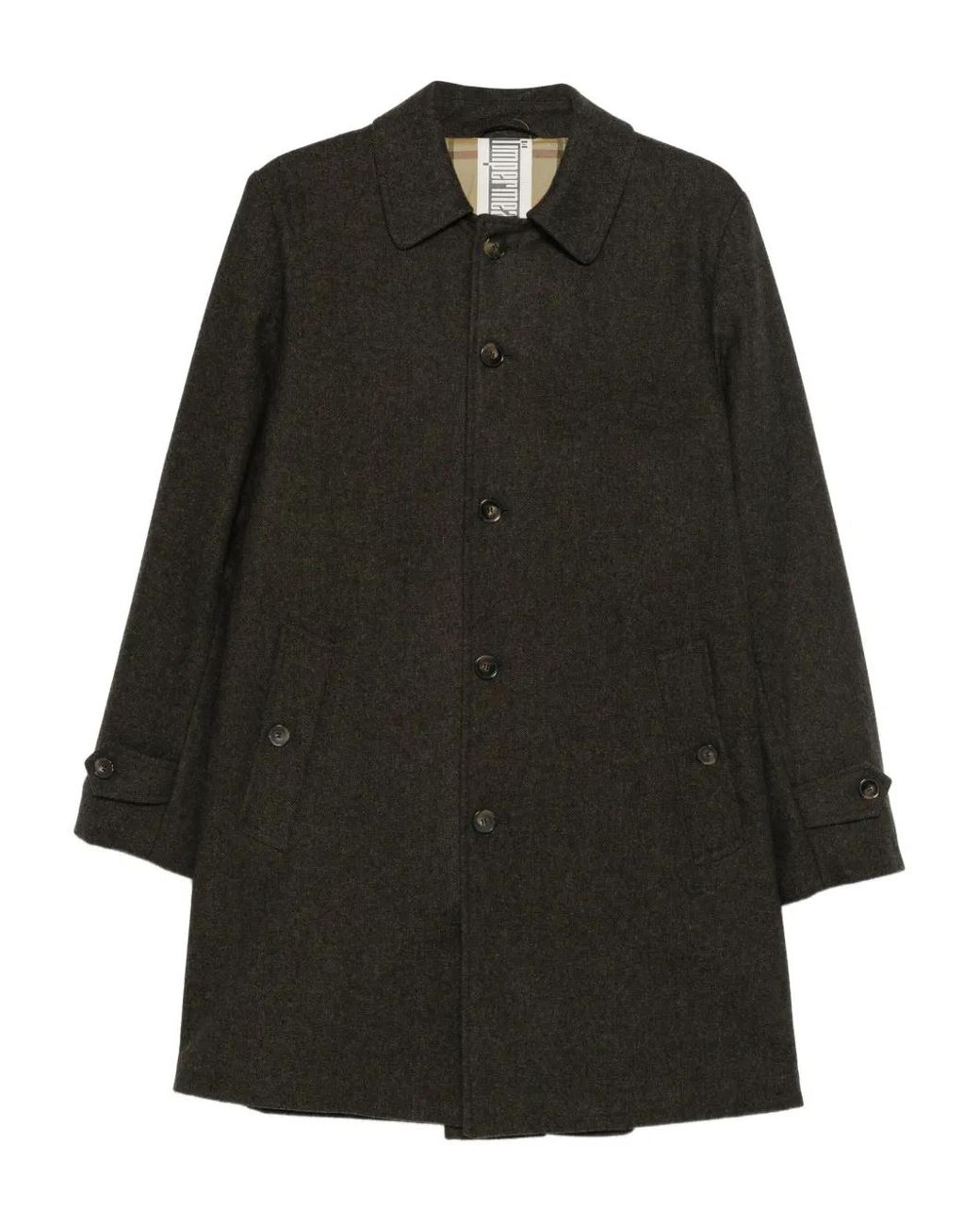 L'IMPERMEABILE Black Harry New Loden Buttoned Coat for men