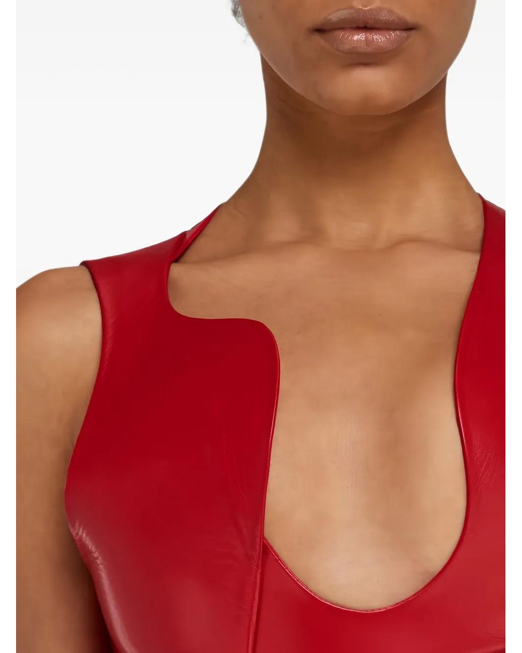 Ferragamo Leren Mini-Jurk in het Red