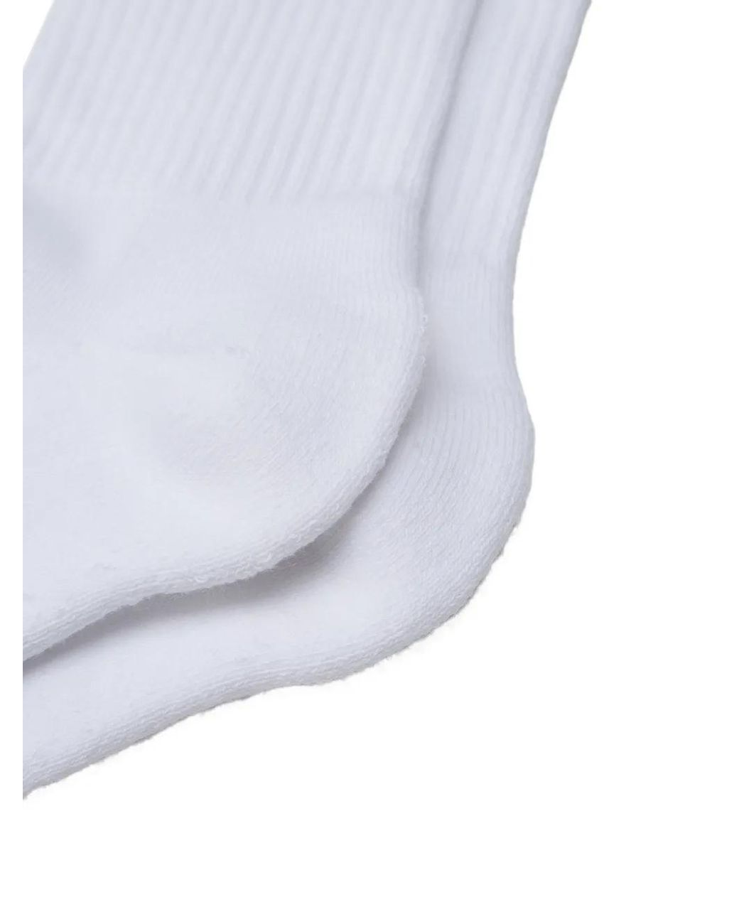 Sporty & Rich White Logo-Embroidered Ribbed Socks