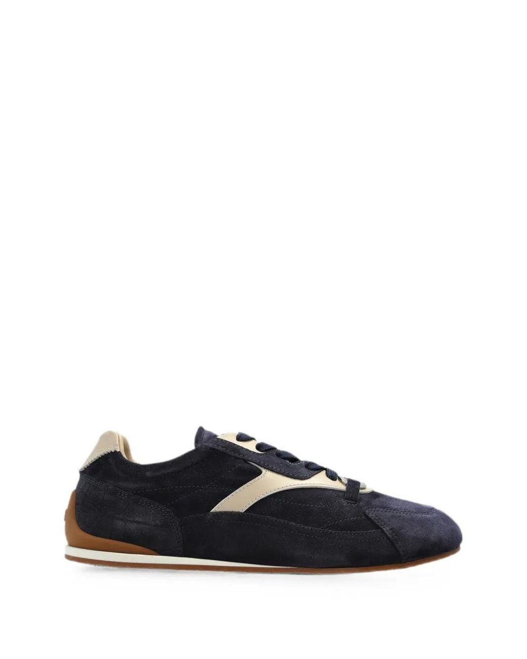 Ferragamo Blue Gancini Suede-Panel Sneakers
