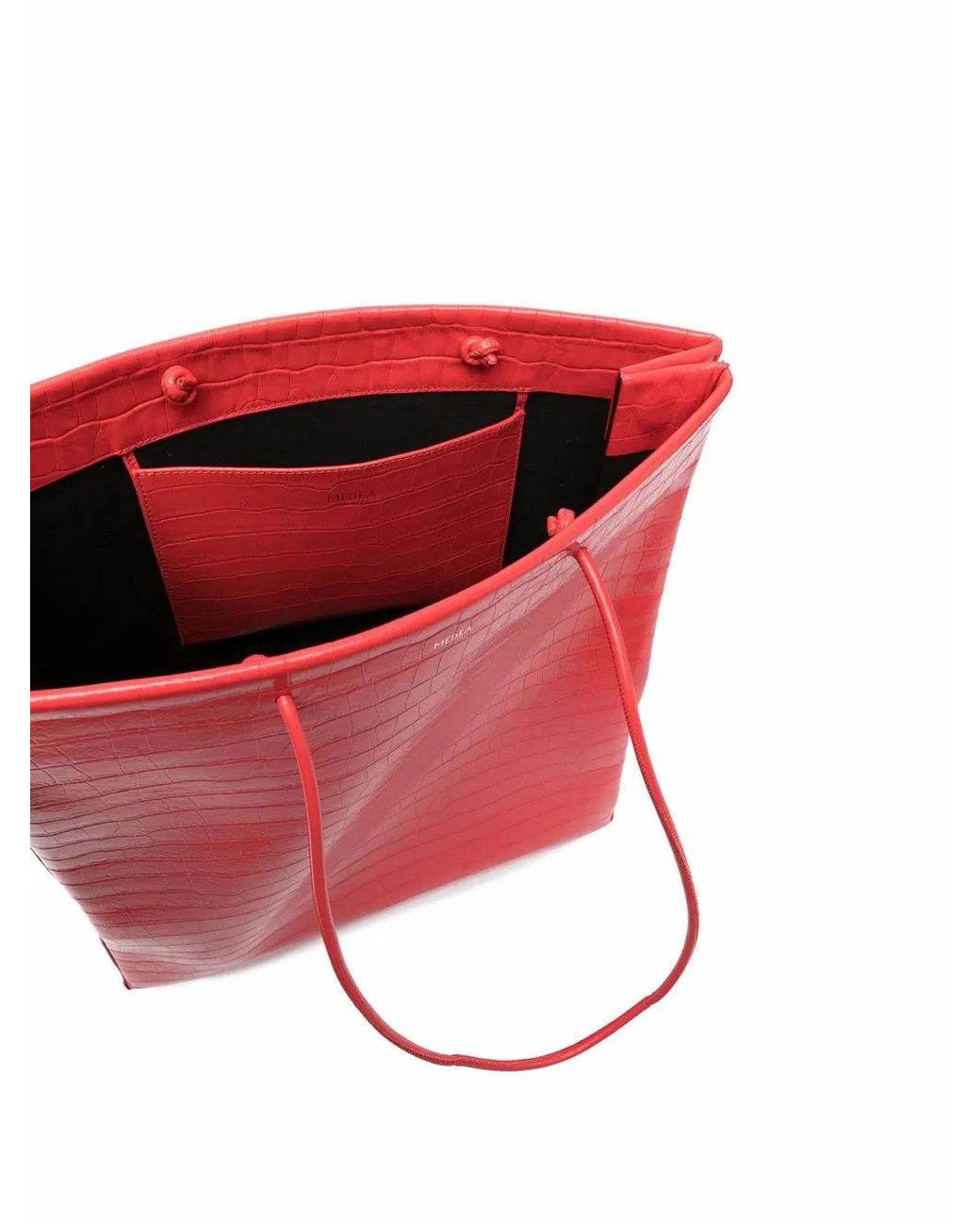 MEDEA Red Crocodile Effect Tote Bag