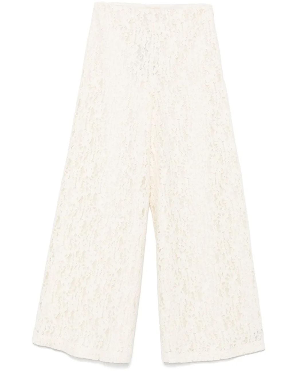 Twinset White Lace Trousers