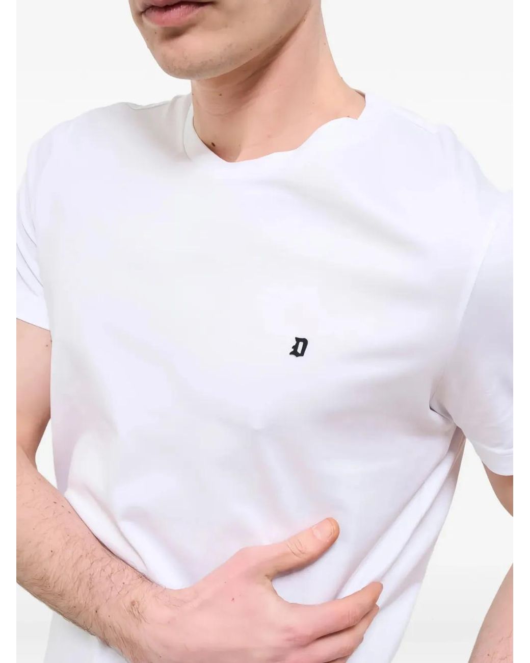 Dondup Jersey T-Shirt in het White voor heren