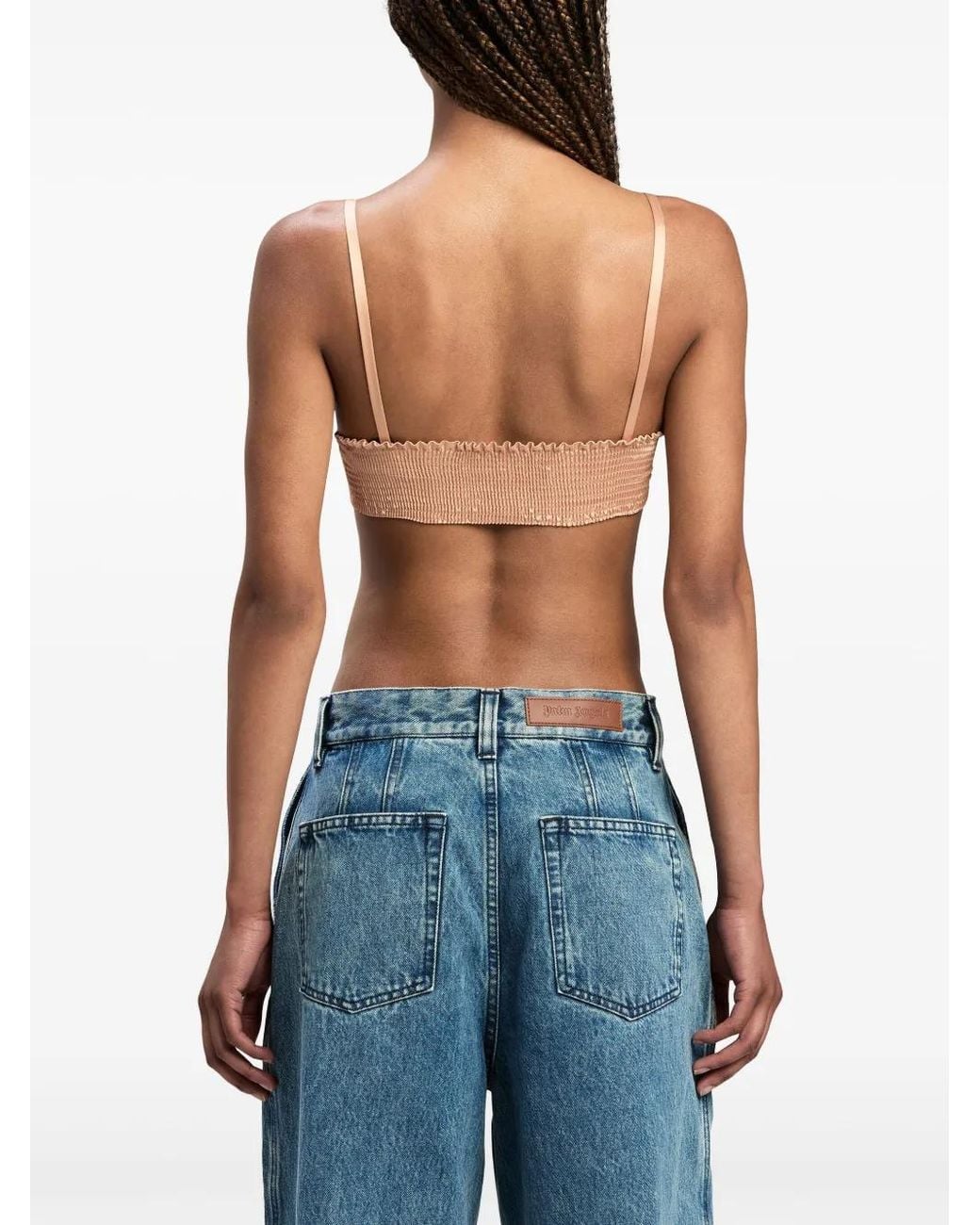 Palm Angels Natural Logo-Plaque Balconette Bra