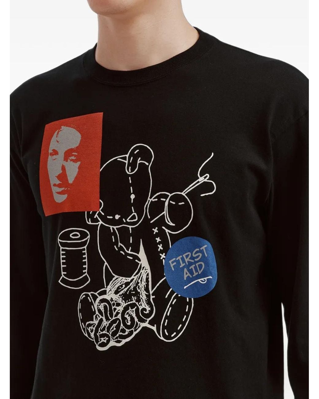 Undercover Black Graphic-Print Long-Sleeve T-Shirt for men