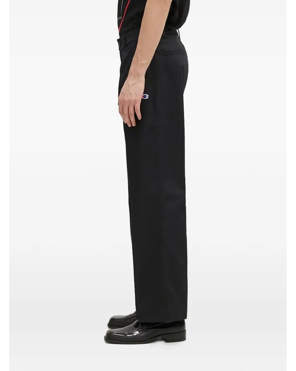 Champion Black Logo Patch Trousers for men