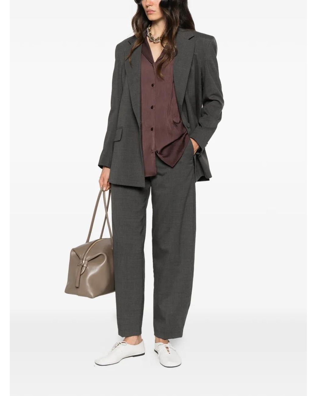 MARSĒM Gray Single-Breasted Notched-Lapels Blazer