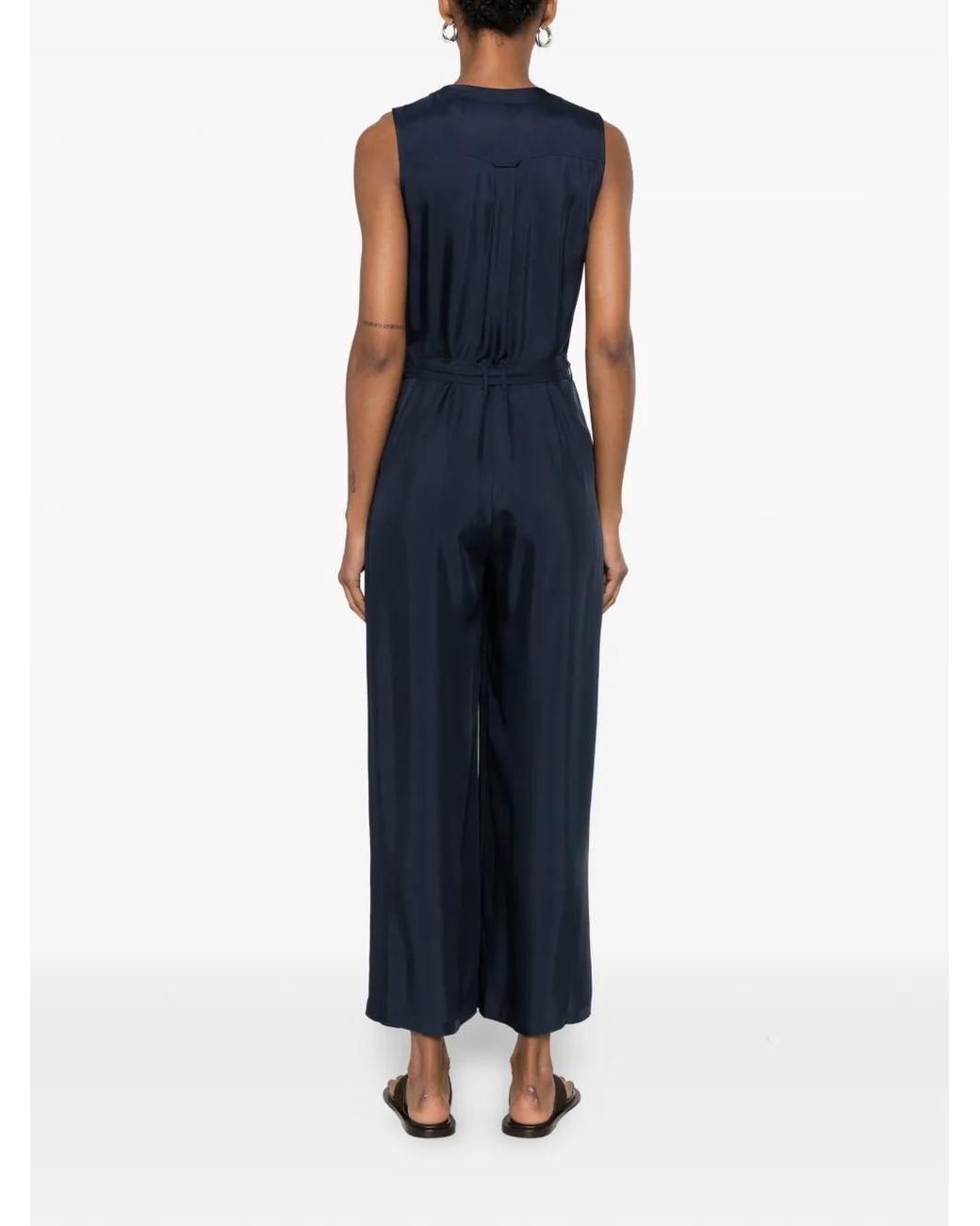 Gant Blue Belted Sleeveless Jumpsuit