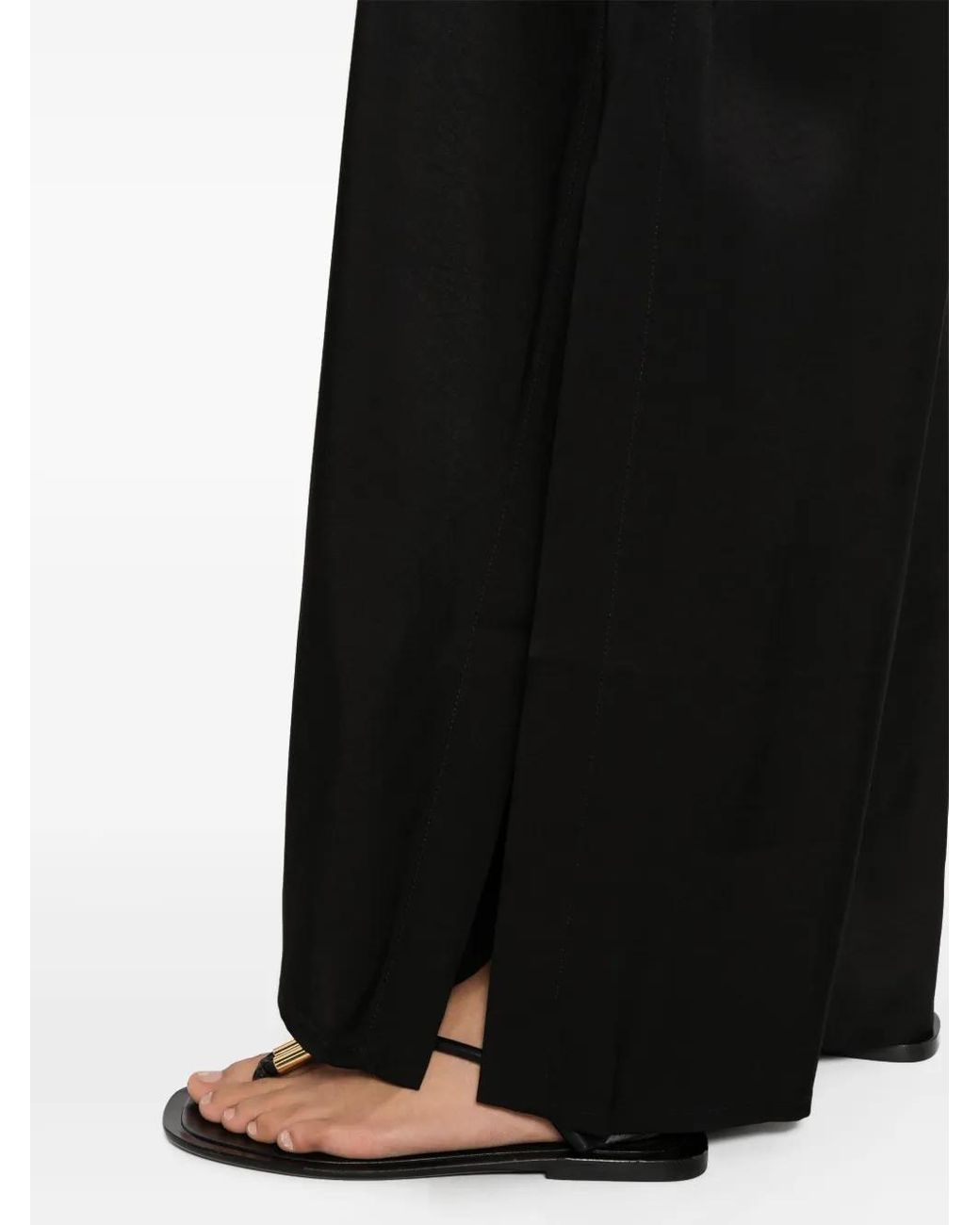 FEDERICA TOSI Black Twill Wide Trousers