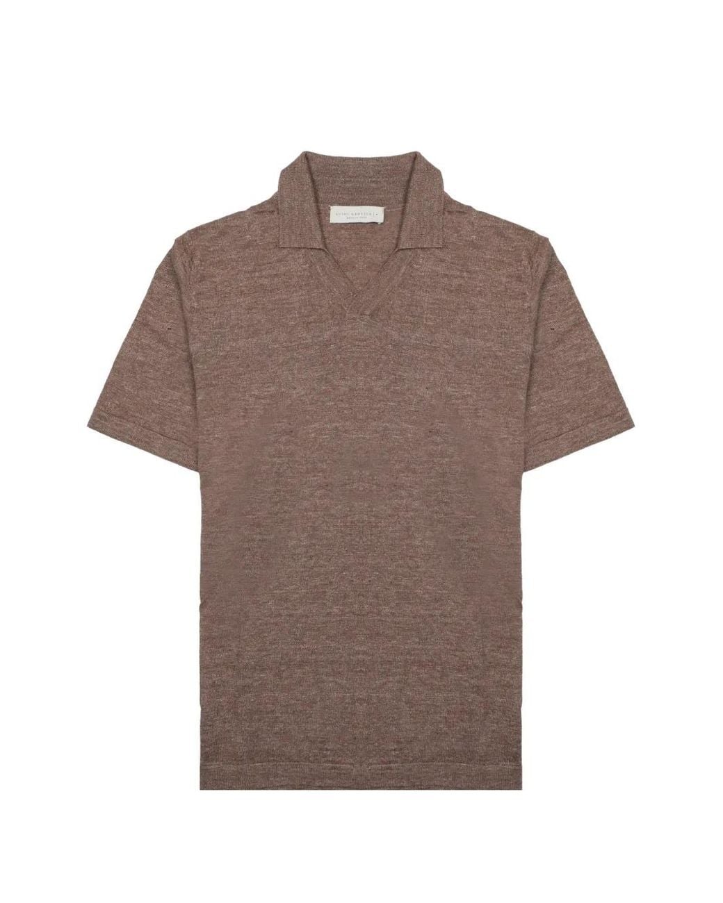 LUIGI GENTILE Brown Fine-Knit Short-Sleeve T-Shirt for men