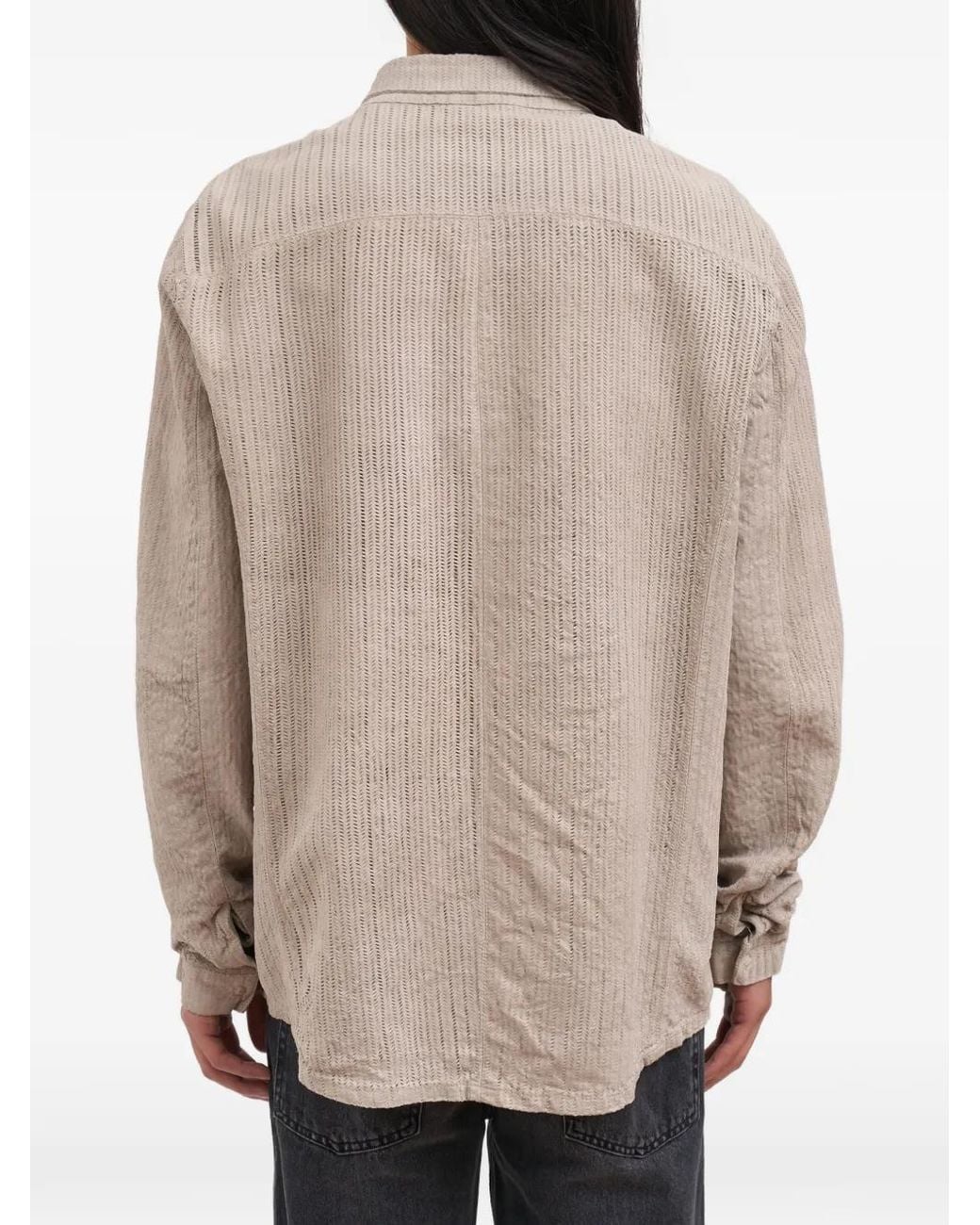 Giorgio Brato Natural Perforated Leather Shirt for men