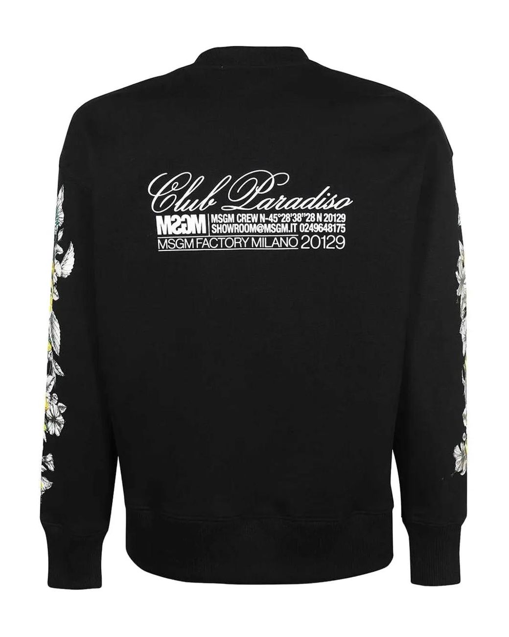 MSGM Black Graphic-Print Sweatshirt for men