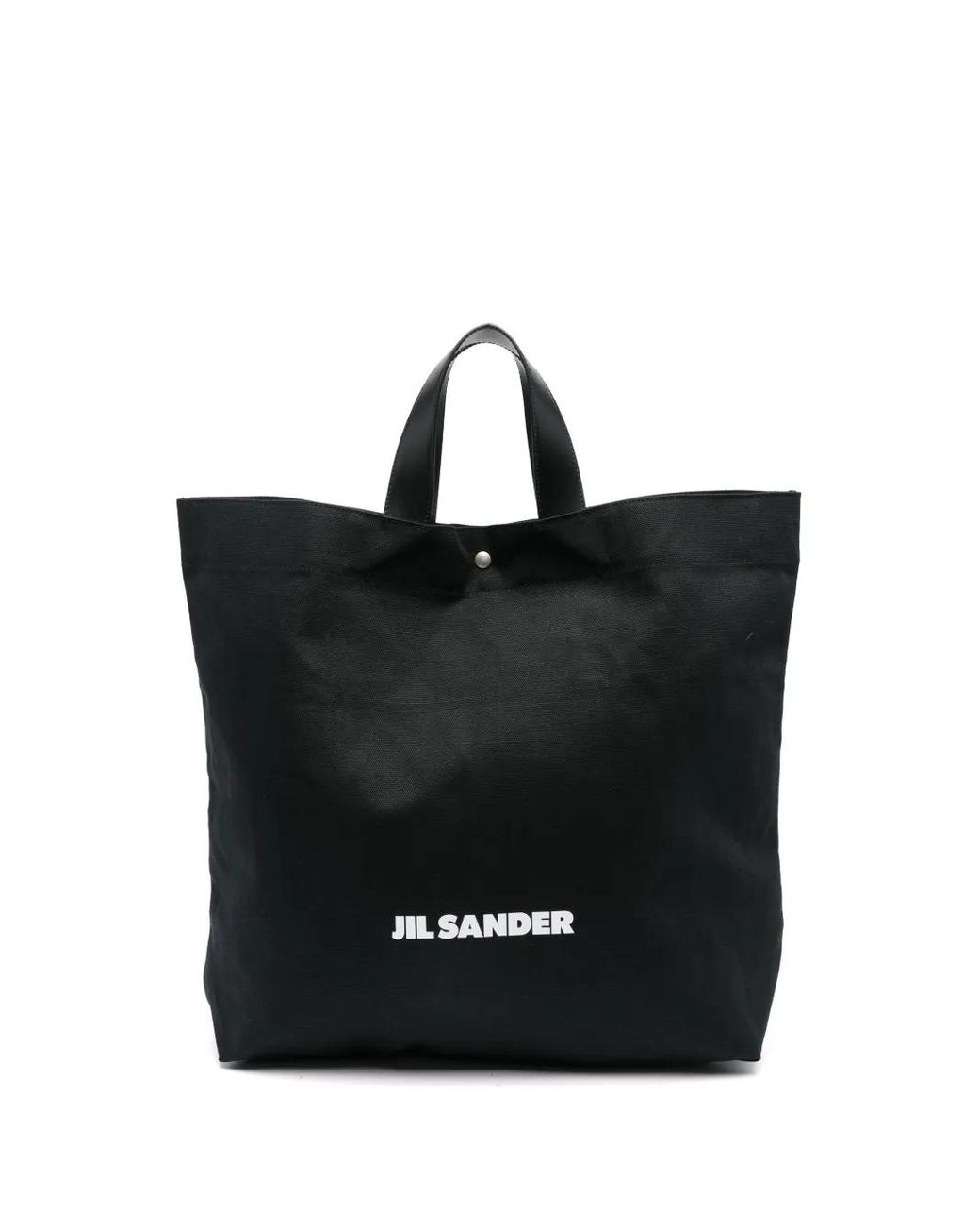 Jil Sander Black Logo-Print Canvas Tote Bag for men