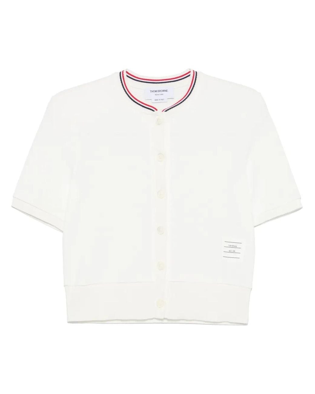 Thom Browne Vest Met Korte Mouwen En Rwb-Streep in het White