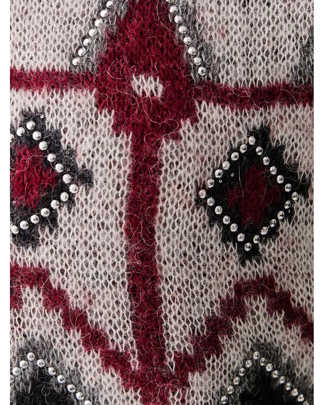 ERMANNO FIRENZE Black Embellished Fair Isle Cardigan