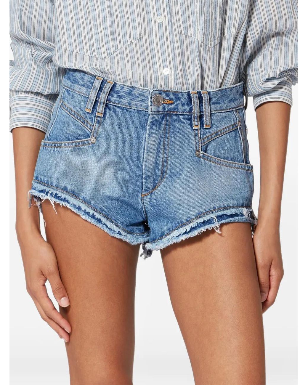Isabel Marant Blue Denim Mini-Shorts