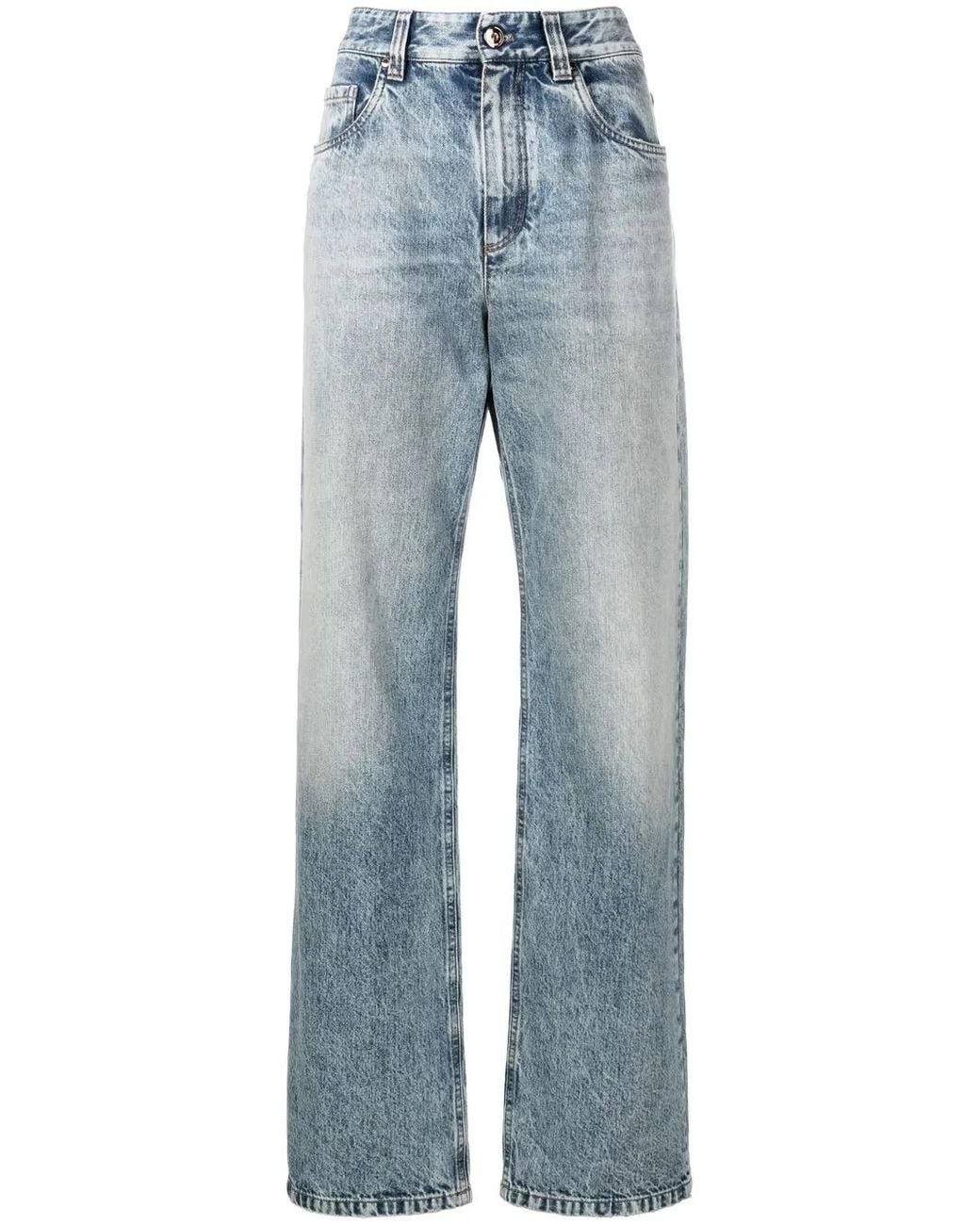 Brunello Cucinelli Blue Mid-rise Straight-leg Jeans