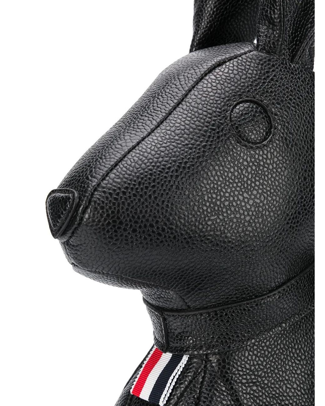 Thom Browne Black Rabbit Pebbled Bag