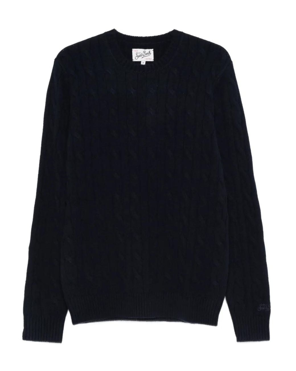 Mc2 Saint Barth Blue Braid Wool Sweater for men