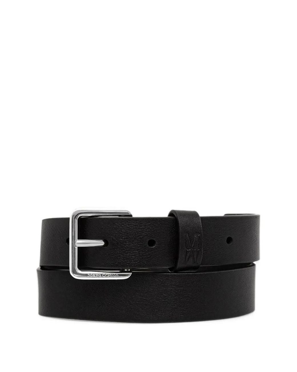 Marc O' Polo Black Junna Logo-Engraved Leather Belt