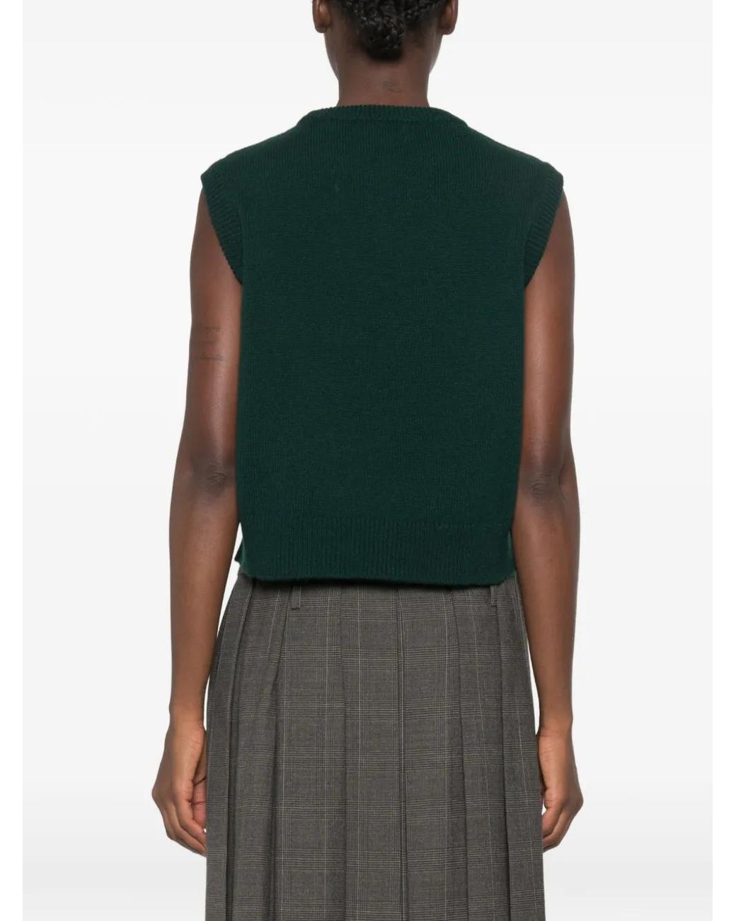 Be You Green Sleeveless Knitted Top