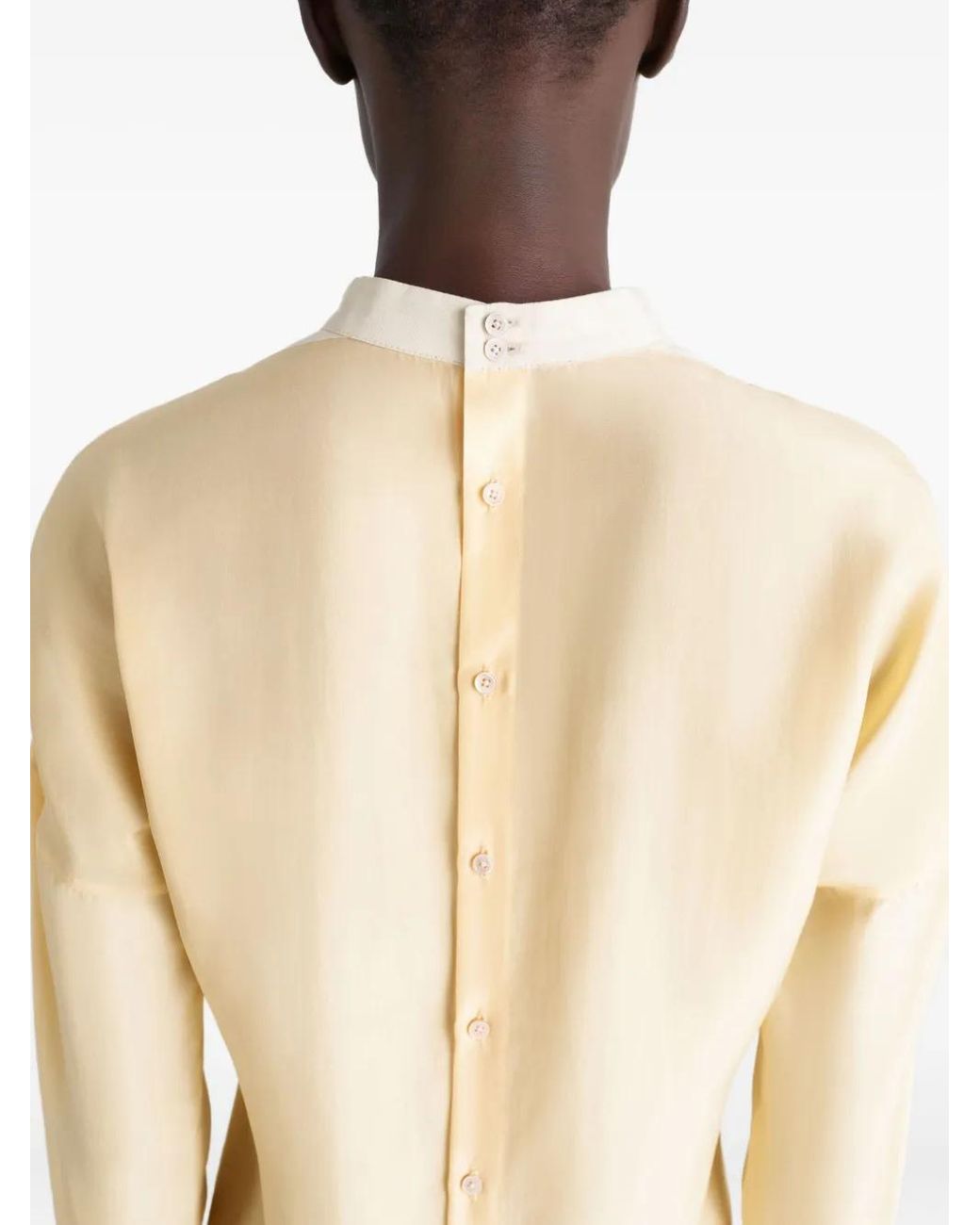 Lemaire Natural Buttoned Long-Sleeve Blouse