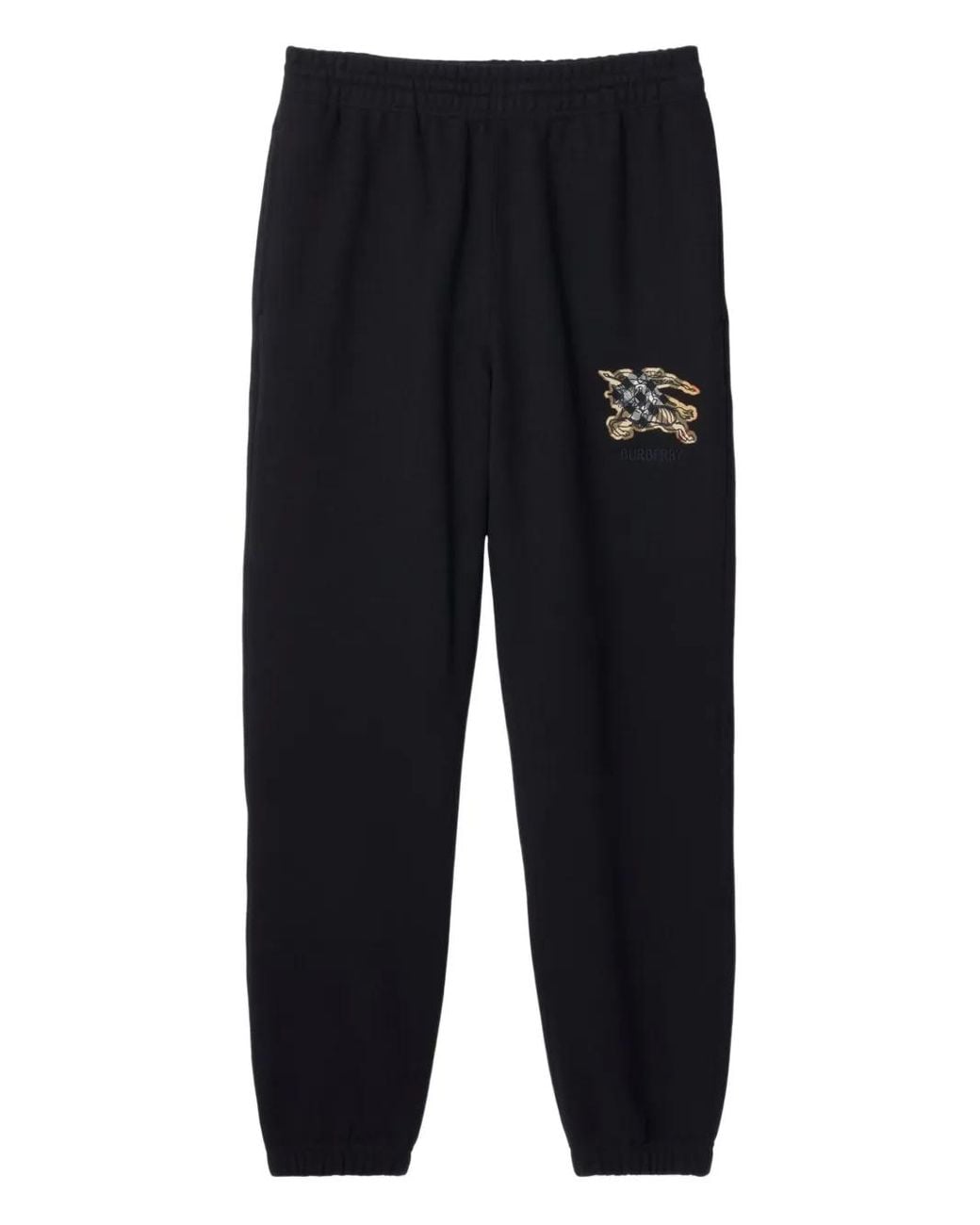 Burberry Black Ekd Check Cotton Jogging Pants for men