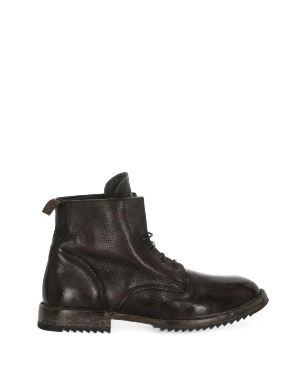 Moma Black Lace-Up Leather Ankle Boots for men