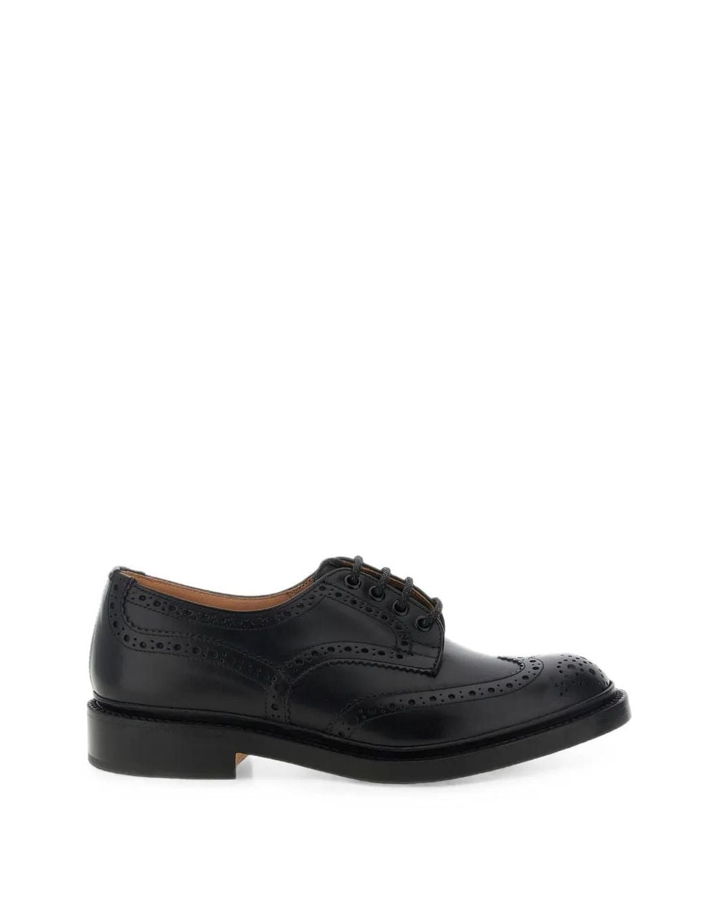 Tricker's Black Bourton Brogue Lace-Up Derby Shoes for men