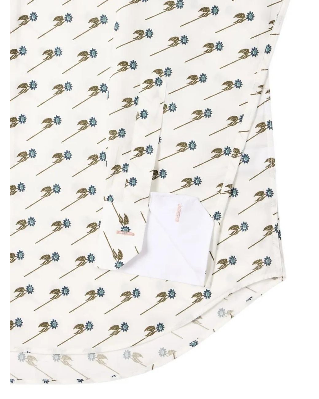 Paul Smith White Tailored-Fit 'Floral' Organic Cotton Shirt for men