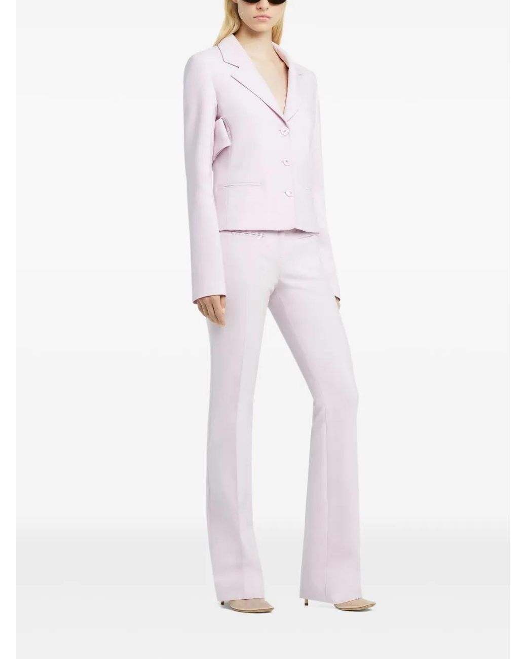 Courreges White Martingale-Strap Blazer