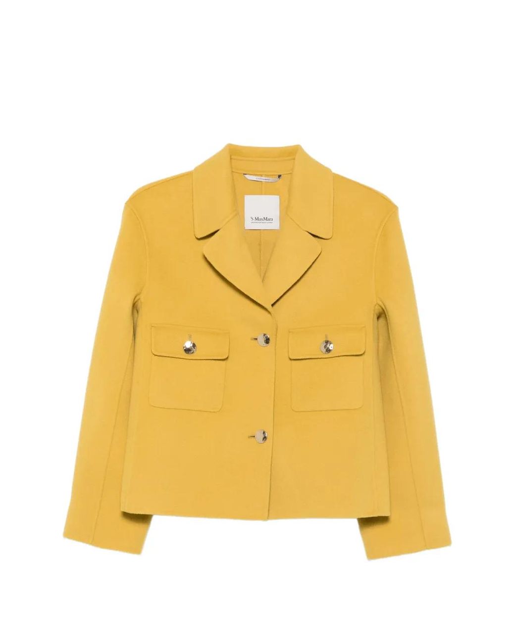Max Mara Yellow Button-Up Chest-Pocket Jacket