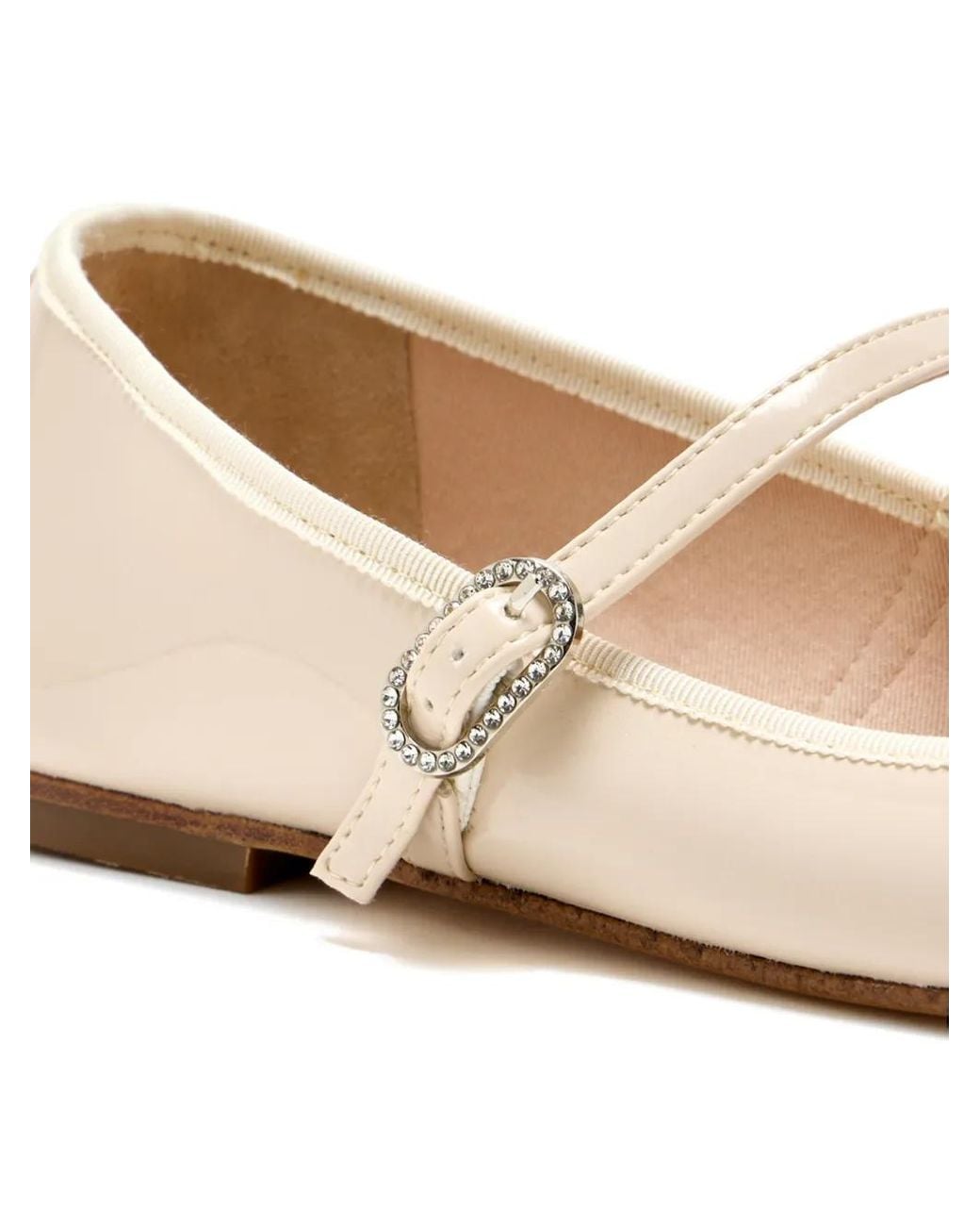 House Of Ballerinas Natural Patent-Leather Ballet Flats
