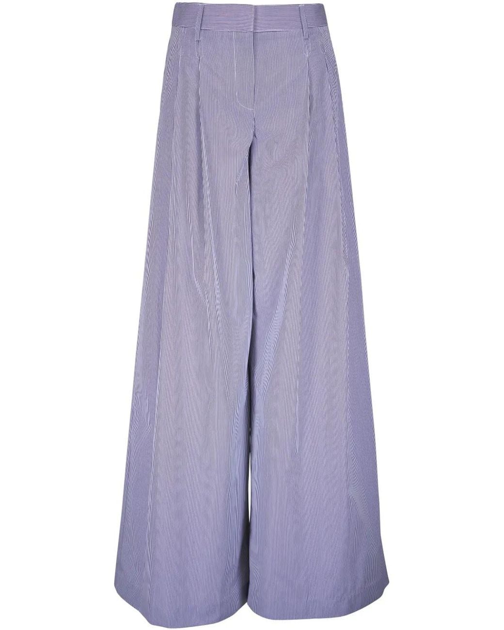 Twp Purple Striped Pleated Palazzo Pants