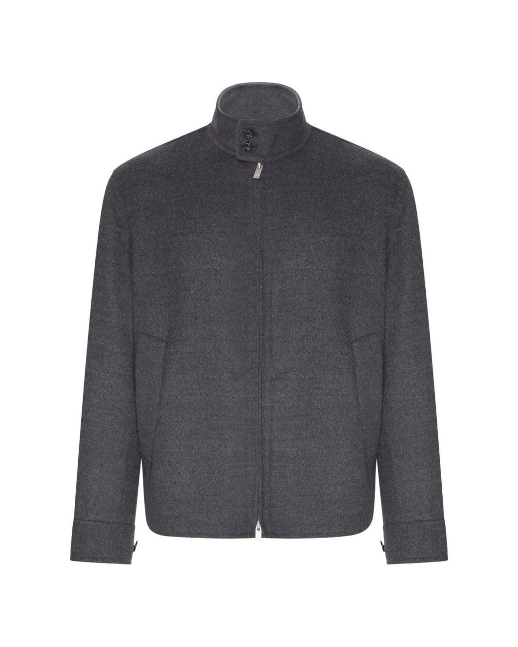 Lardini Gray High-Neck Wool Jacket for men