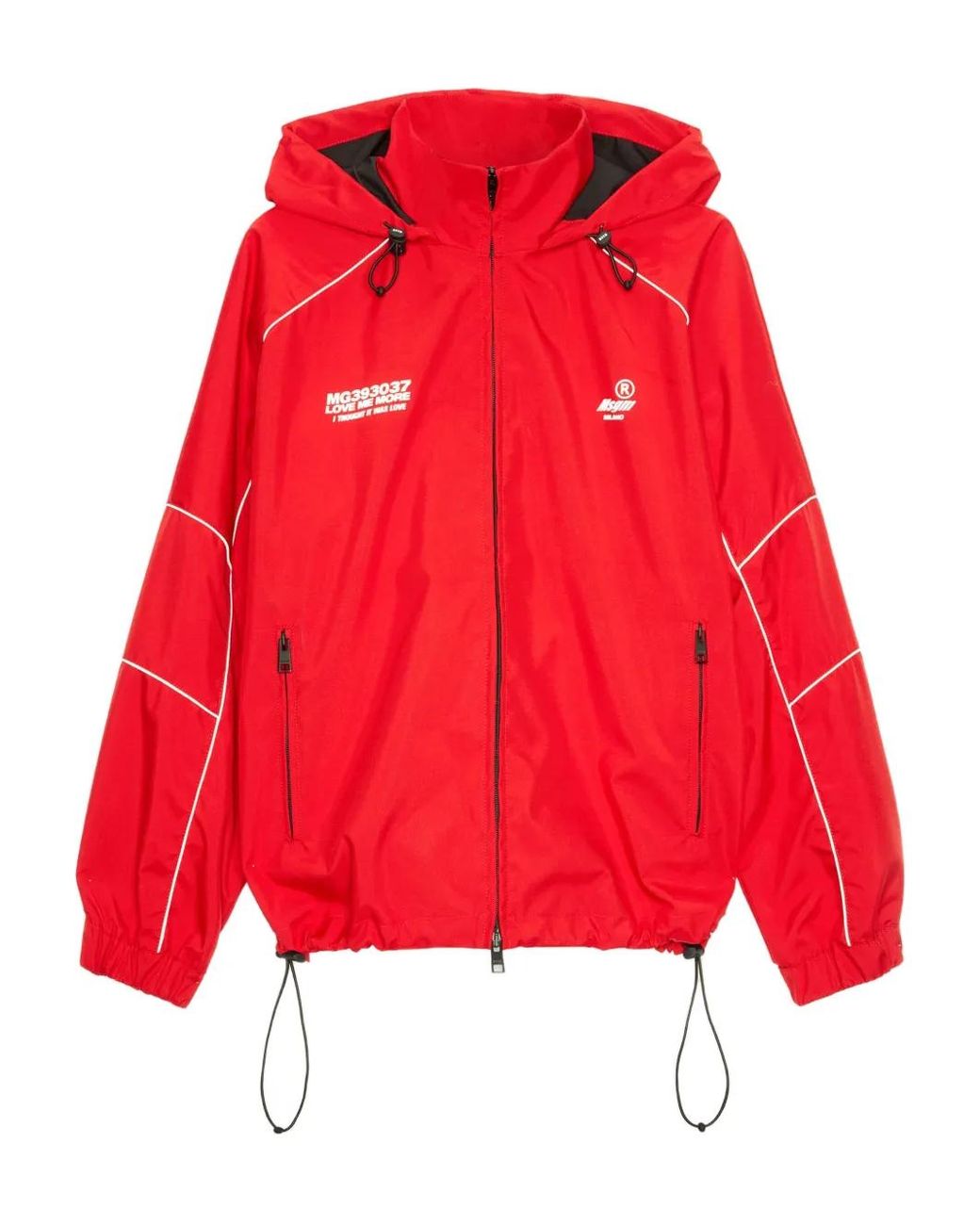 MSGM Red Hooded Jacket