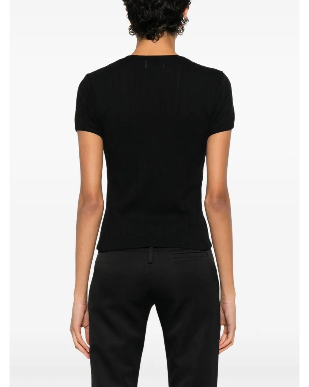 Coperni Black T-Shirt À Détails De Découpes