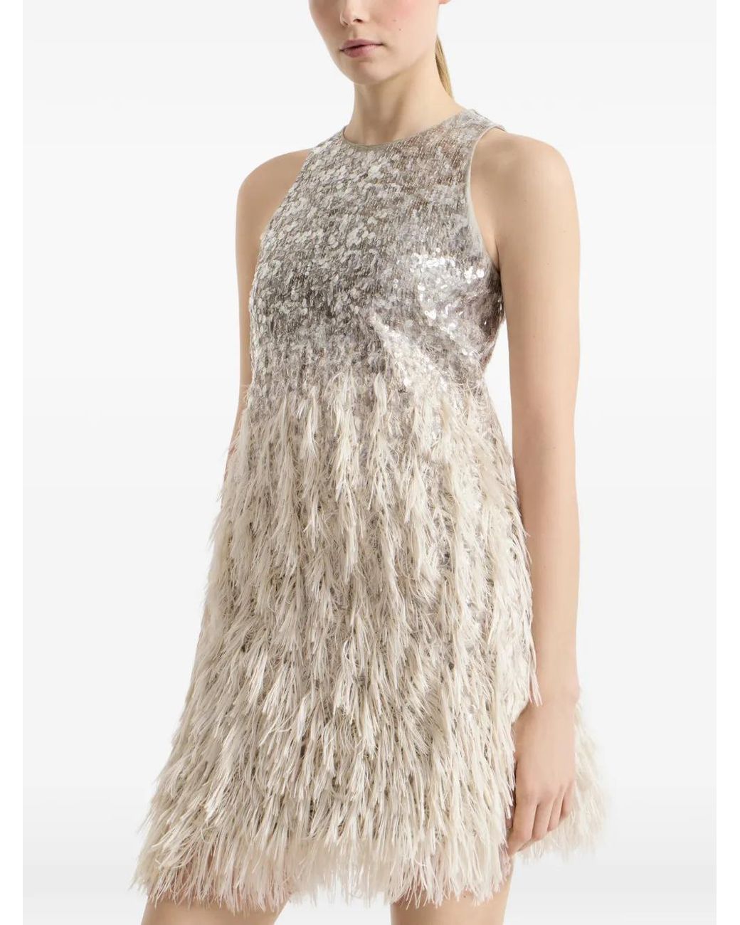 Brunello Cucinelli White Dazzling Dégradé Mini Dress