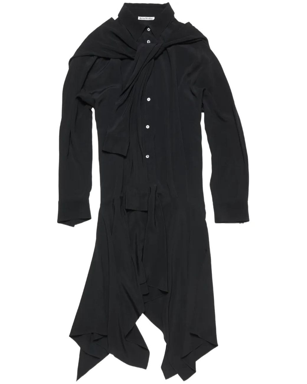 Acne Button-Up Midi-Jurk in het Black