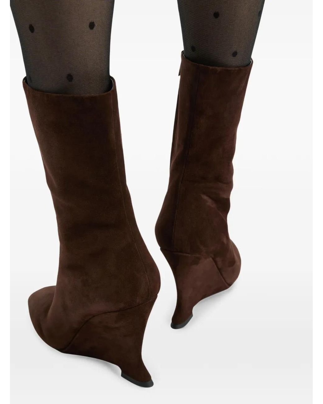Balmain Brown Wedge Ankle Boots
