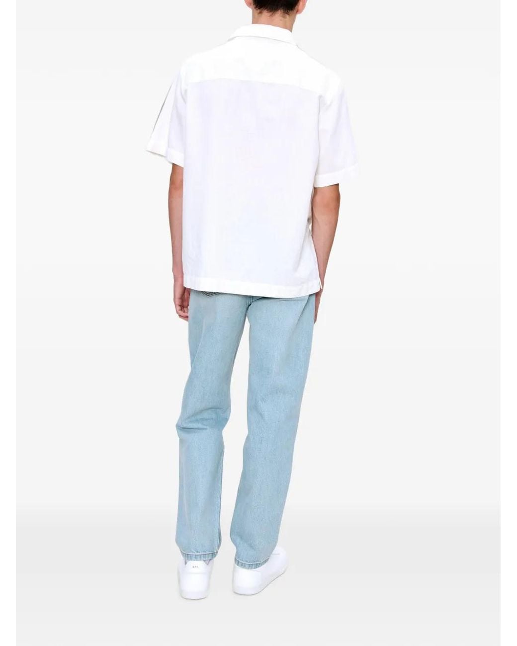 A.P.C. White Jude Short-Sleeve Shirt for men