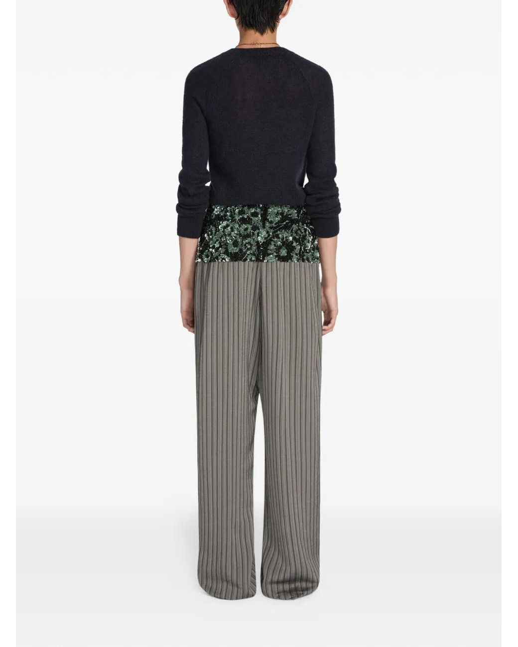 Dries Van Noten Blue Crew-Neck Sweater for men