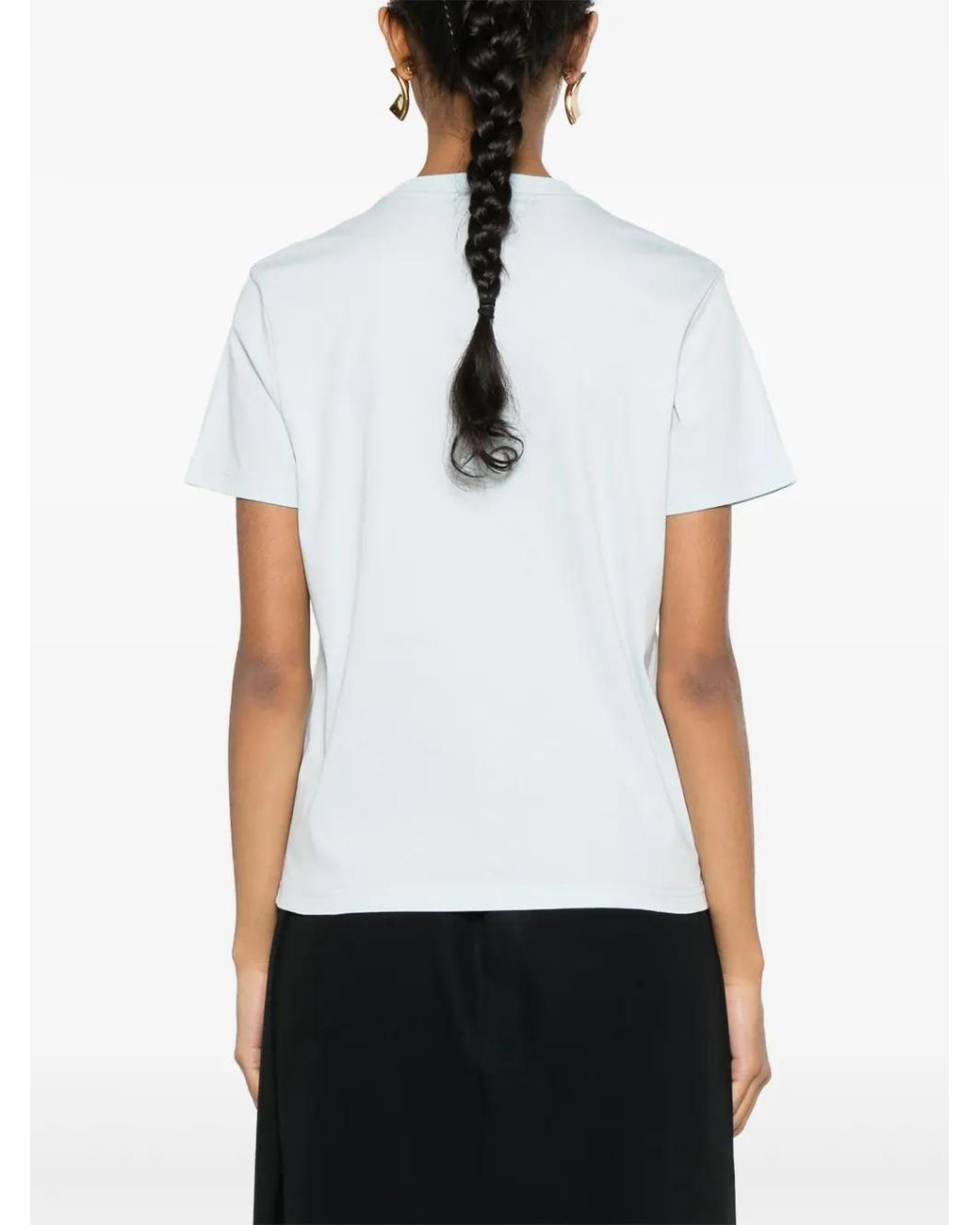 Lanvin White Embroidered-Logo Cotton T-Shirt