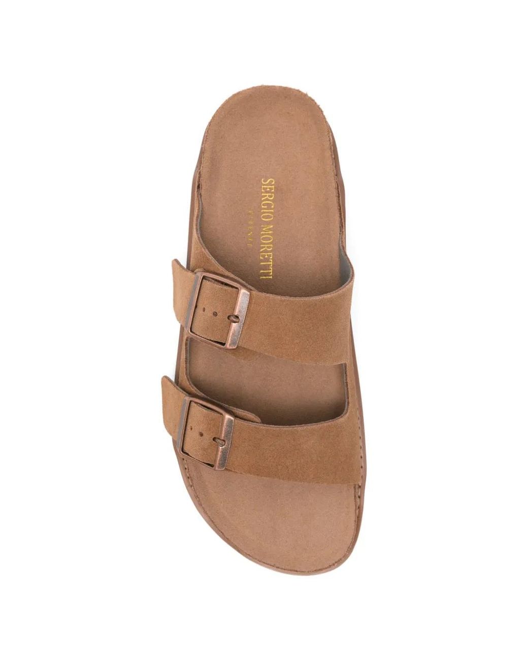 SERGIO MORETTI FIRENZE Brown Double-Strap Sandals for men