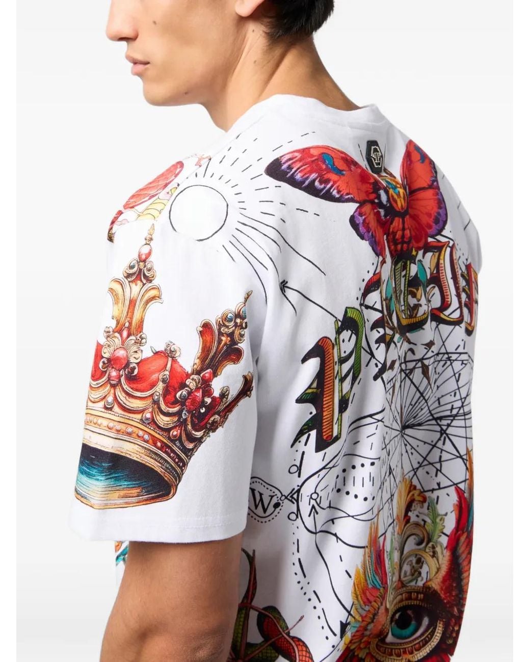 Philipp Plein White Round-Neck Short-Sleeve T-Shirt for men
