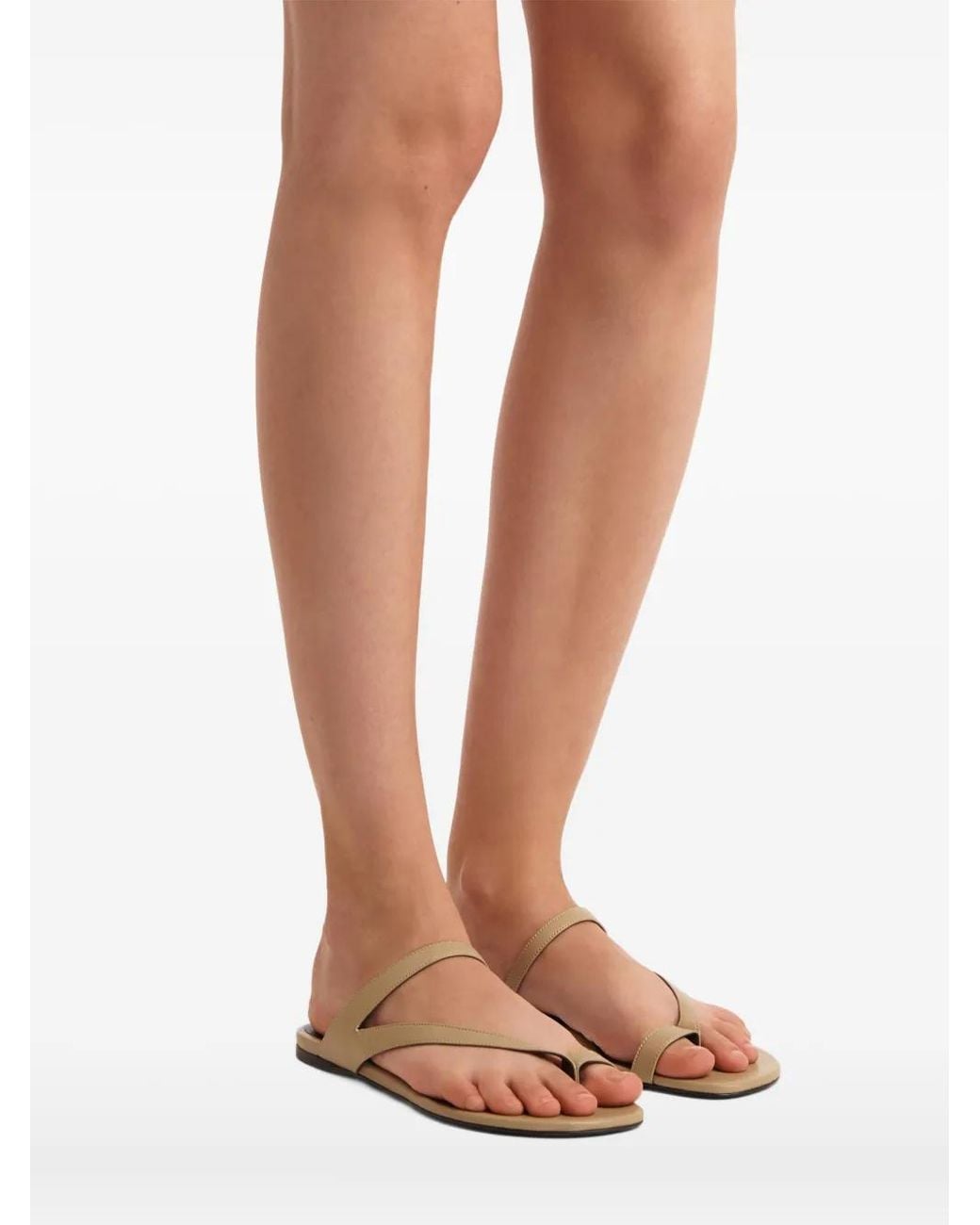Khaite White Aimee Flat Sandals