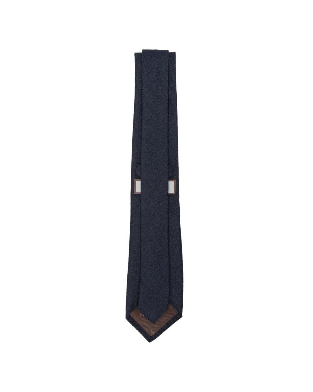 Canali Blue Diamond-Weave Wool Tie for men