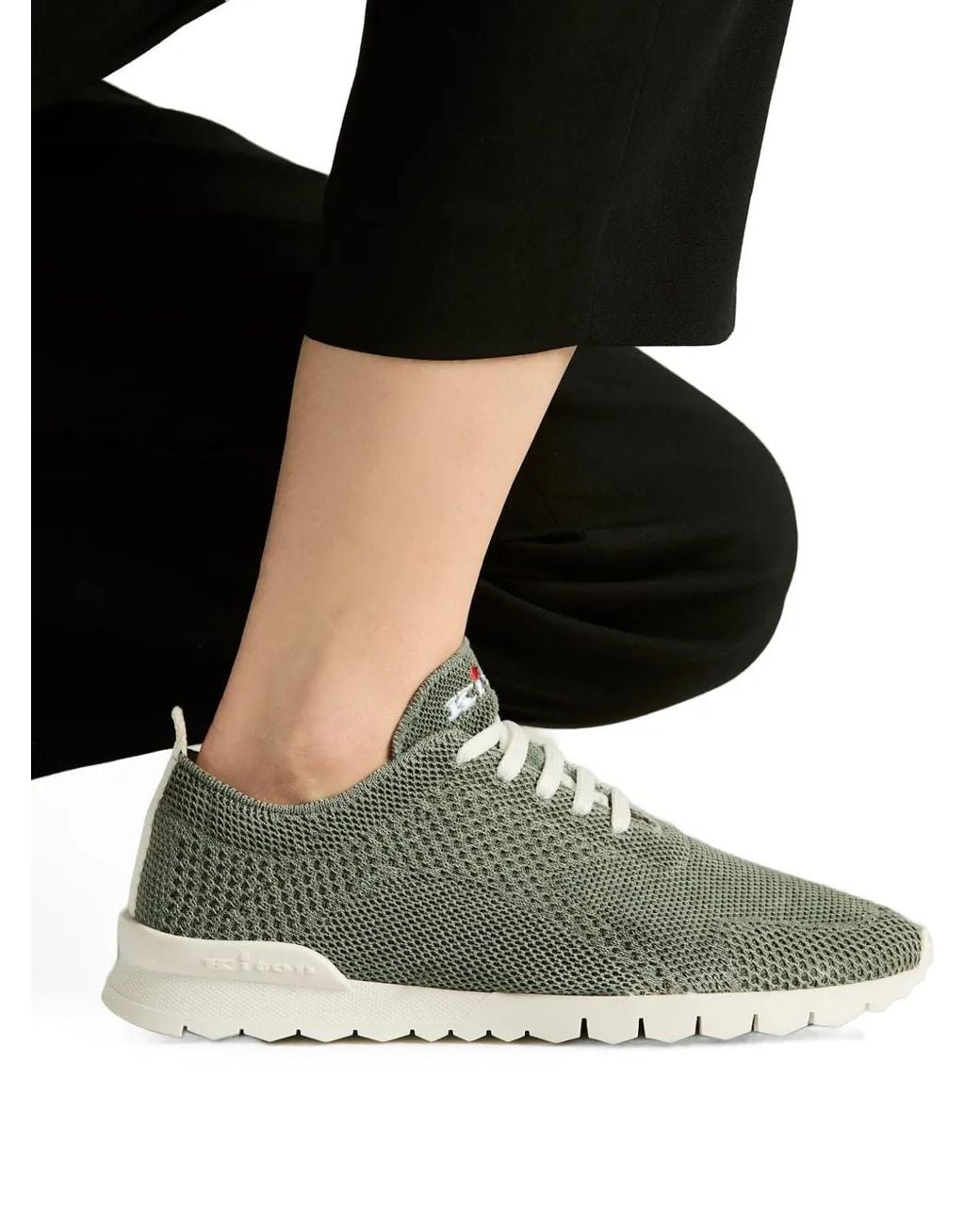 Kiton Green Fits Cotton Sneakers