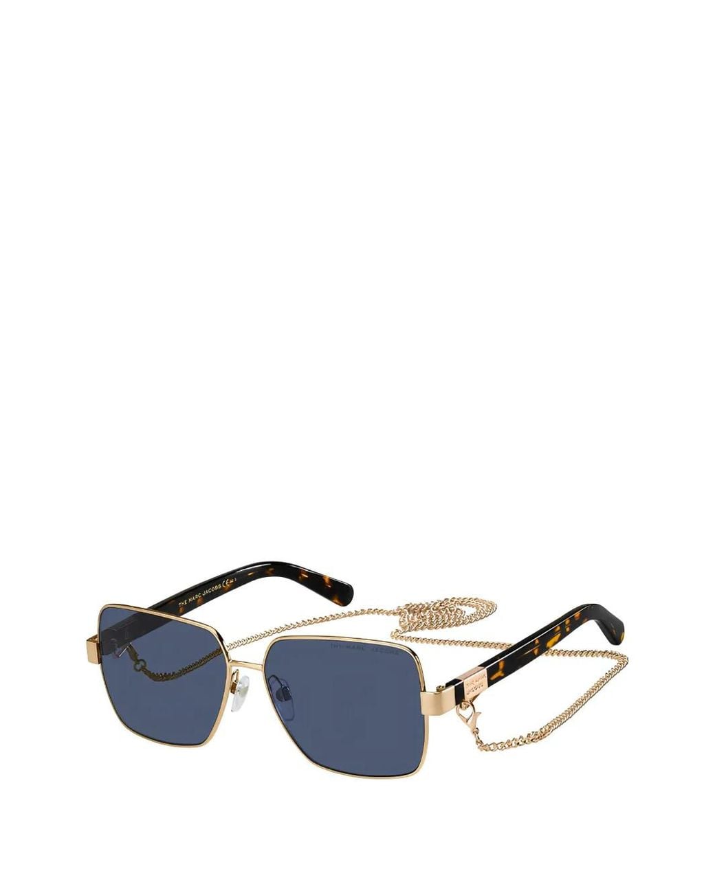 Marc Jacobs Blue Pilot-Frame Chain-Link Sunglasses