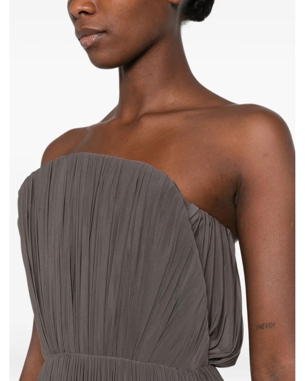 Magda Butrym Gray Strapless Midi Dress